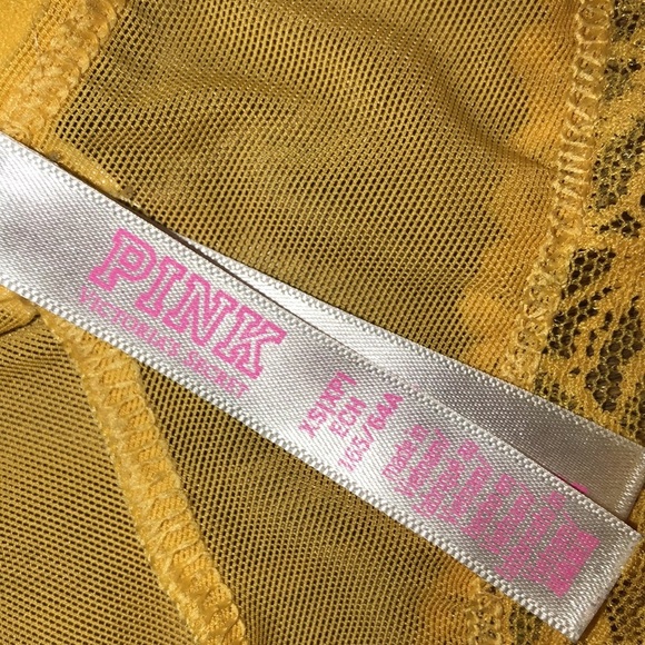 PINK Victorias Secret xsmall yellow lace panty - Picture 3 of 4